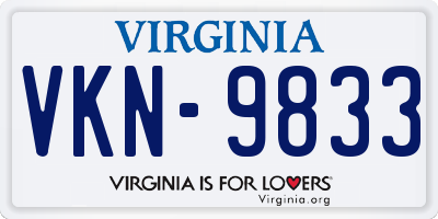 VA license plate VKN9833