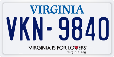 VA license plate VKN9840