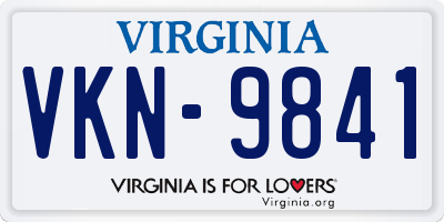 VA license plate VKN9841