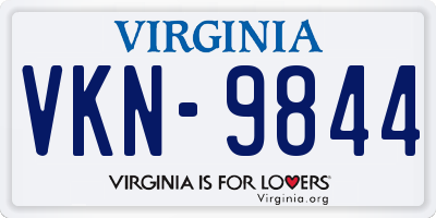 VA license plate VKN9844