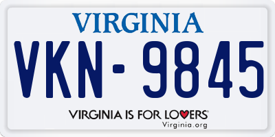 VA license plate VKN9845