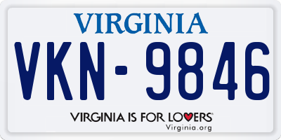 VA license plate VKN9846