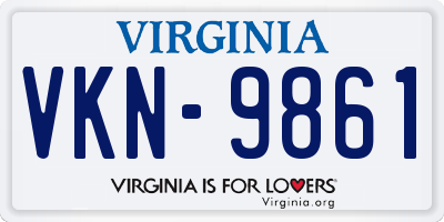 VA license plate VKN9861