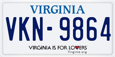 VA license plate VKN9864