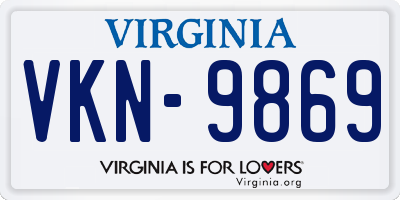 VA license plate VKN9869