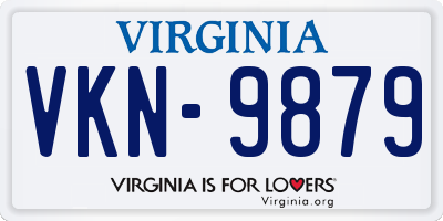 VA license plate VKN9879