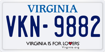VA license plate VKN9882