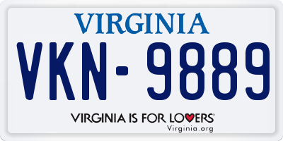 VA license plate VKN9889
