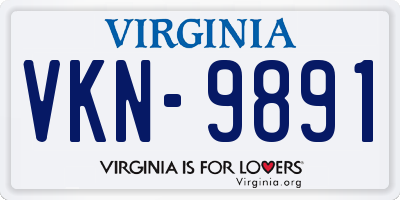 VA license plate VKN9891