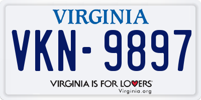 VA license plate VKN9897