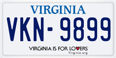 VA license plate VKN9899