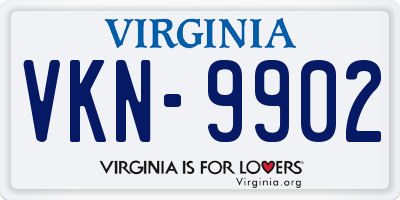 VA license plate VKN9902