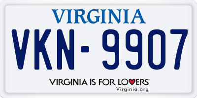 VA license plate VKN9907
