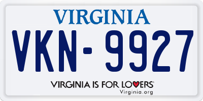 VA license plate VKN9927