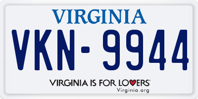 VA license plate VKN9944