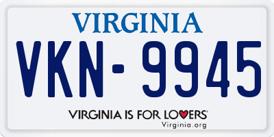 VA license plate VKN9945