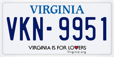 VA license plate VKN9951