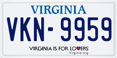 VA license plate VKN9959