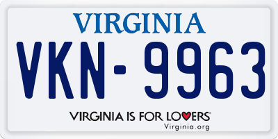 VA license plate VKN9963