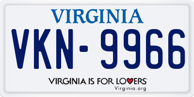 VA license plate VKN9966