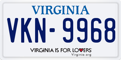 VA license plate VKN9968