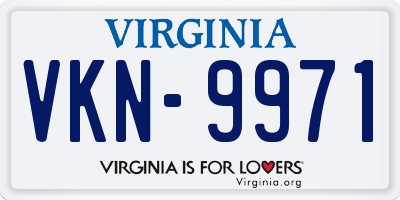VA license plate VKN9971