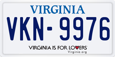 VA license plate VKN9976