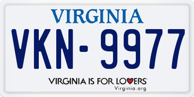 VA license plate VKN9977