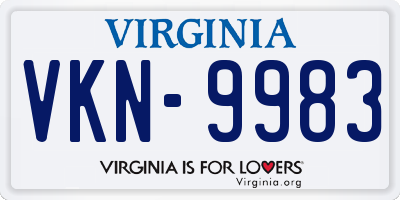 VA license plate VKN9983