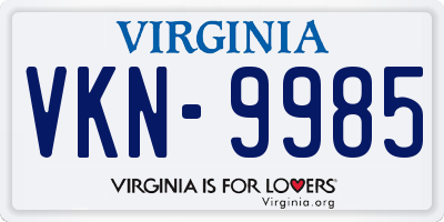 VA license plate VKN9985