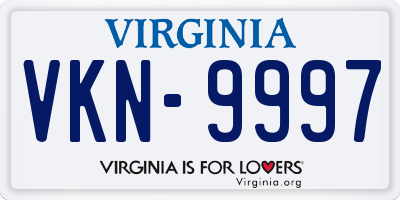 VA license plate VKN9997