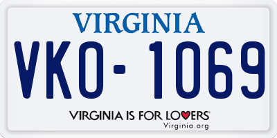 VA license plate VKO1069
