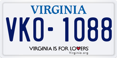 VA license plate VKO1088