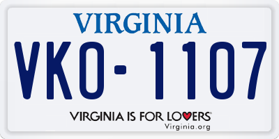 VA license plate VKO1107
