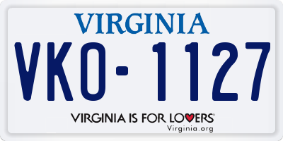 VA license plate VKO1127