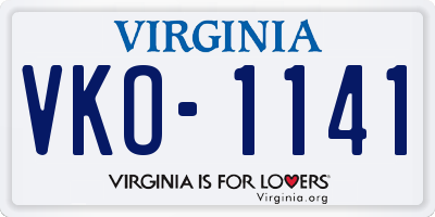VA license plate VKO1141