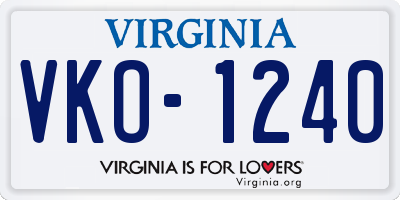 VA license plate VKO1240