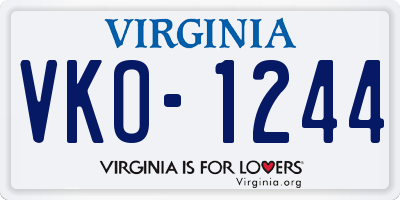 VA license plate VKO1244
