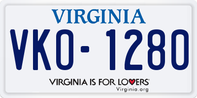 VA license plate VKO1280