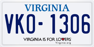 VA license plate VKO1306