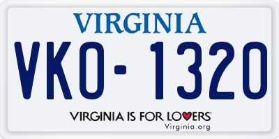 VA license plate VKO1320