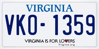 VA license plate VKO1359