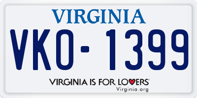 VA license plate VKO1399