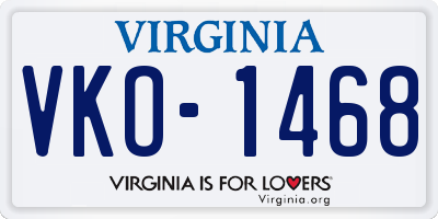 VA license plate VKO1468