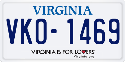 VA license plate VKO1469