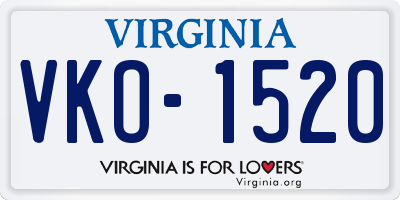 VA license plate VKO1520
