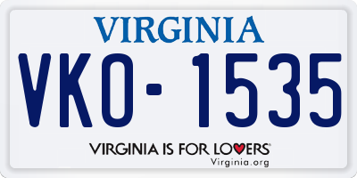 VA license plate VKO1535