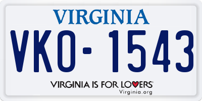 VA license plate VKO1543