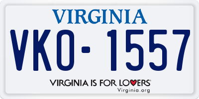 VA license plate VKO1557