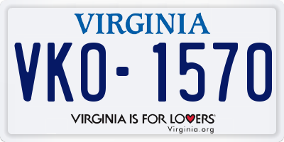 VA license plate VKO1570